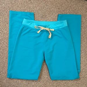 Figs Teal Livingston Scrub Pants - Small Tall